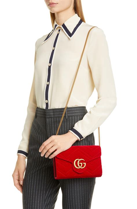 gucci wallet on chain marmont velvet|Gucci interlocking wallet on chain.